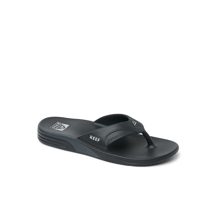 REEF Men's Fanning H2O Flip Flop Sandals Black/Silver - CJ8545
