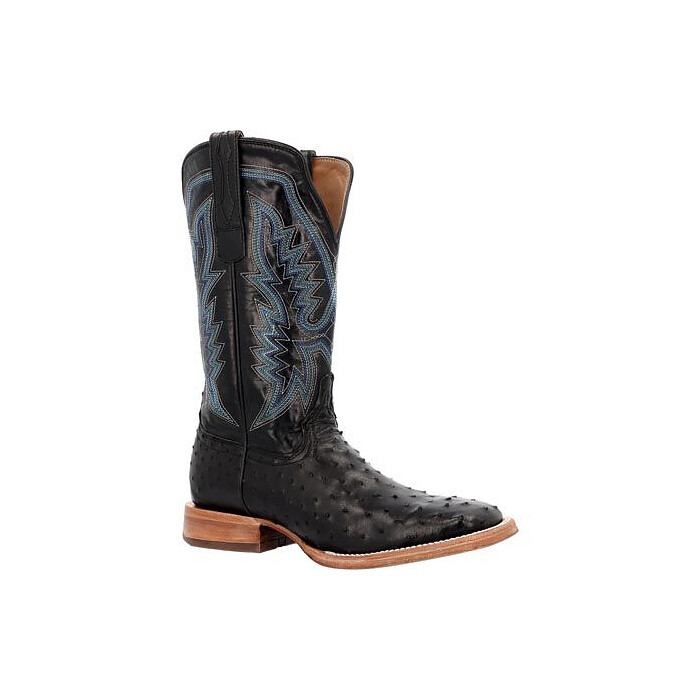 Durango Men's 13" PRCA Collection Full-Quill Ostrich Western Boot Midnight - DDB0469