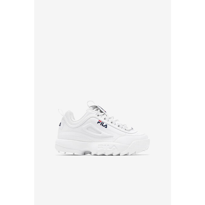 FILA Unisex Kids' Disruptor II Sneaker White/Peacoat/Red - FW02945-111