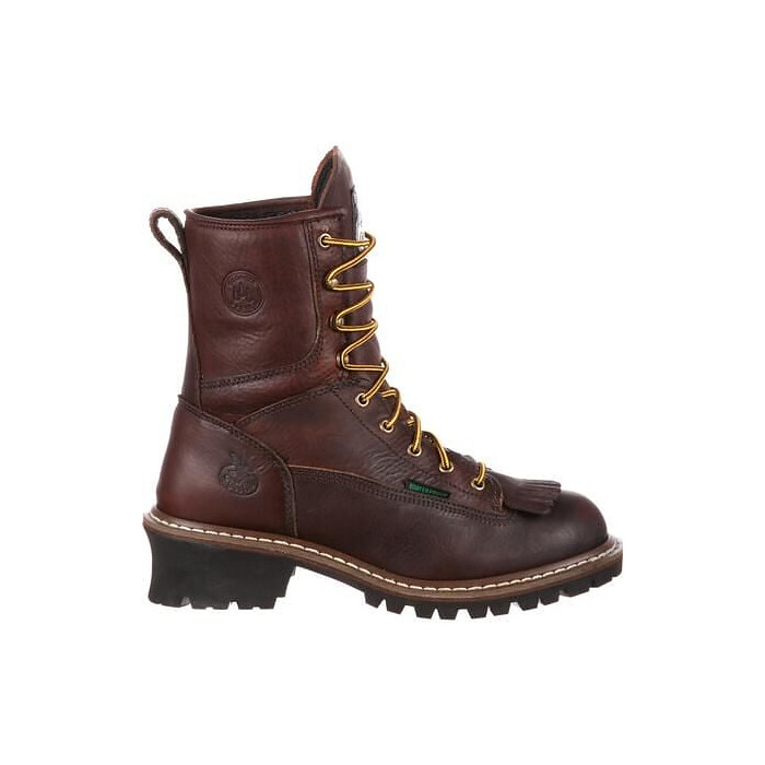 GEORGIA BOOT Men's 8" Logger Steel Toe Waterproof Work Boot Chocolate Brown - G7313