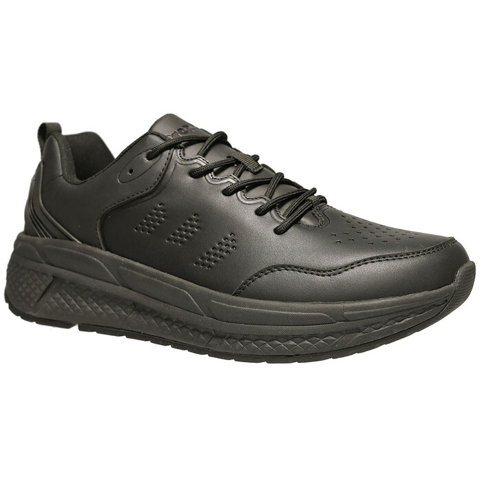 Propet Men's Ultra Slip Resistant Sneaker Black Leather - MAA322LBLS