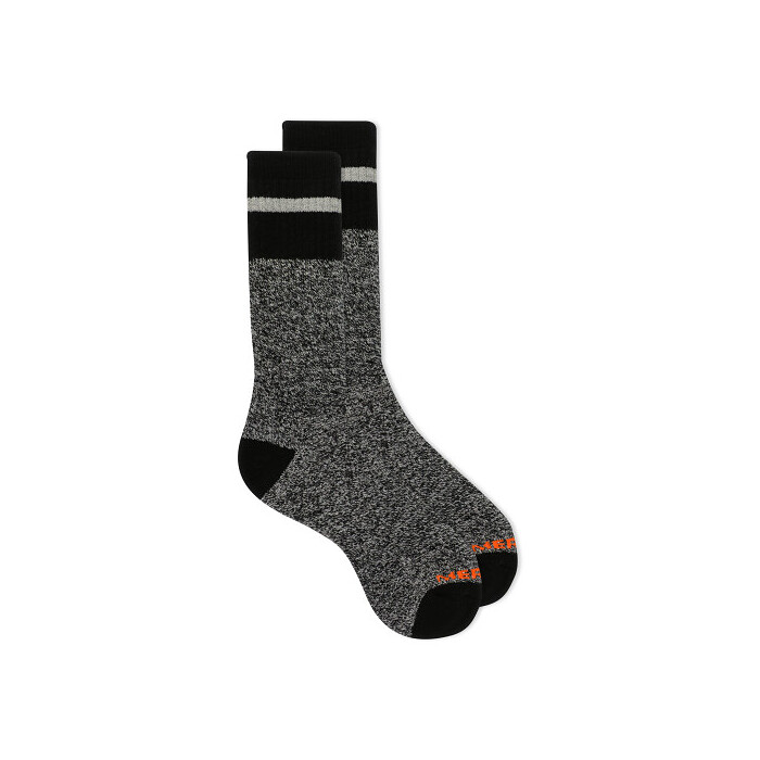 Merrell Unisex Striped Fair Isle Brushed Crew Socks Black (1 pair) - MEA33615C1B4001-BLACK