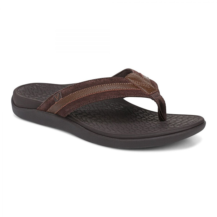 Vionic Men's Tide II Toe Post Sandal Chocolate Ganache - I9342L3201
