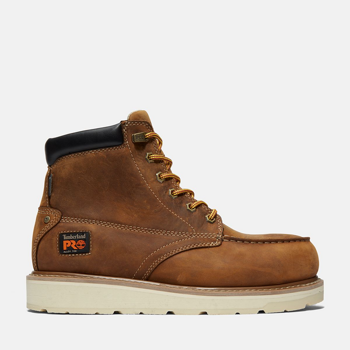 Timberland PRO Men's 6" Gridworks Alloy Toe Waterproof Wedge Work Boot Golden Brown - TB1A29V1214