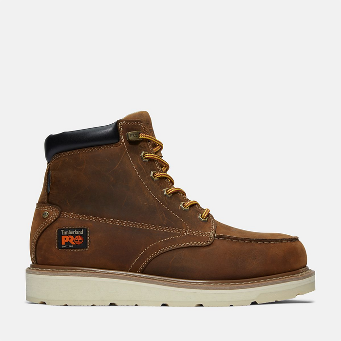 Timberland PRO Men's 6" Gridworks Soft Toe Waterproof Wedge Work Boot Brown - TB1A2AXR214