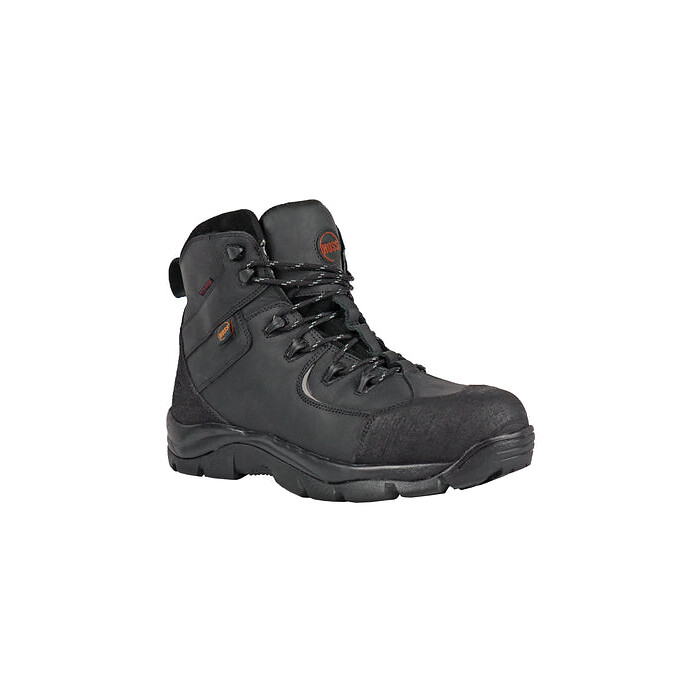 HOSS Men's Ridge Composite Toe PR Waterproof Work Boot Black Leather - 60130