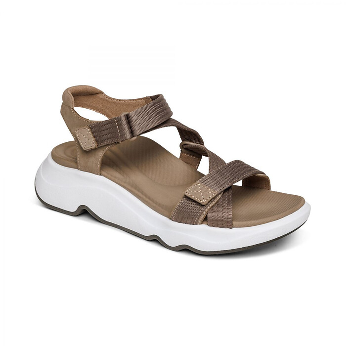 Aetrex Women's Marz Adjustable Sport Sandal Taupe - SS502W