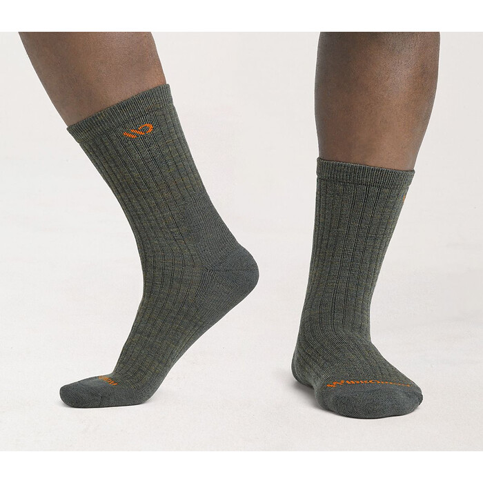 WIDE OPEN SOCKS Men's Solid Cushioned Micro Crew Sock Forest - 9001-FOREST