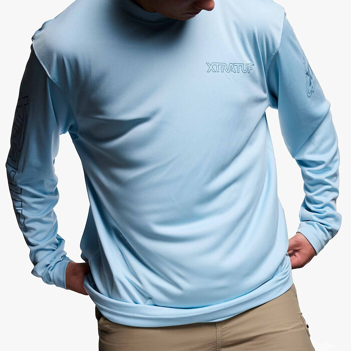 XTRATUF Men's Long Sleeve Tee Clear Sky - XALS202