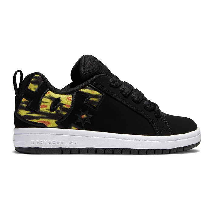 DC Shoes Unisex Kids' Court Graffik Shoes Black/Fluorescent Yellow - ADBS100207-BFY