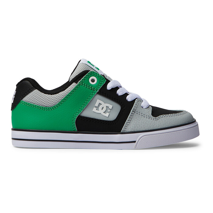 DC Shoes Unisex Kids' Pure Shoes Black/Kelly Green - ADBS300267-BKG