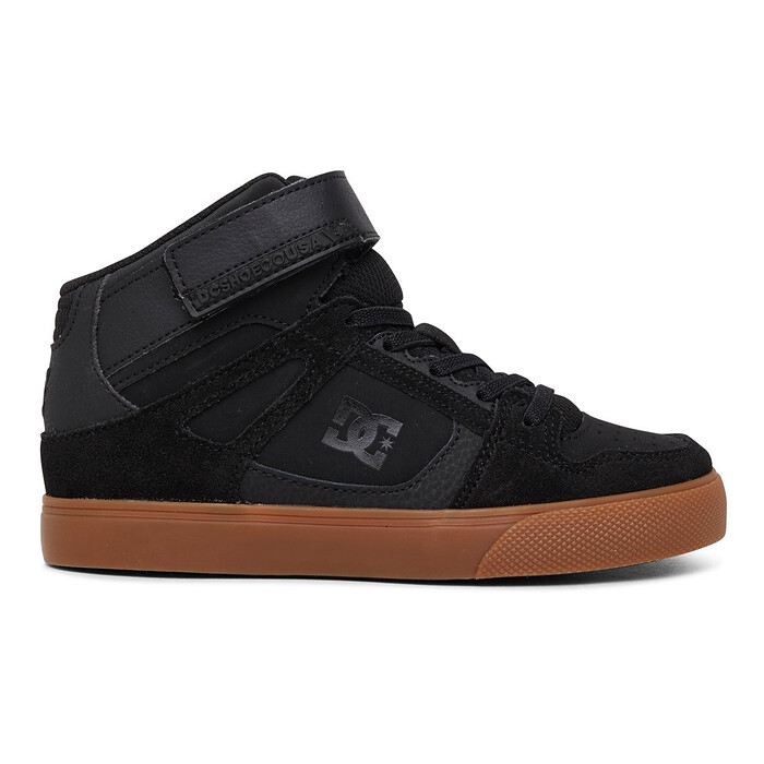 DC Shoes Unisex Kids' Pure High Elastic Lace High-Top Shoes Black/Gum - ADBS300324-BGM