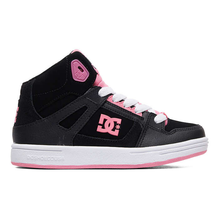 DC Shoes Unisex Kids' Pure High-Top Shoes Black/Pink - ADGS100081-BBP