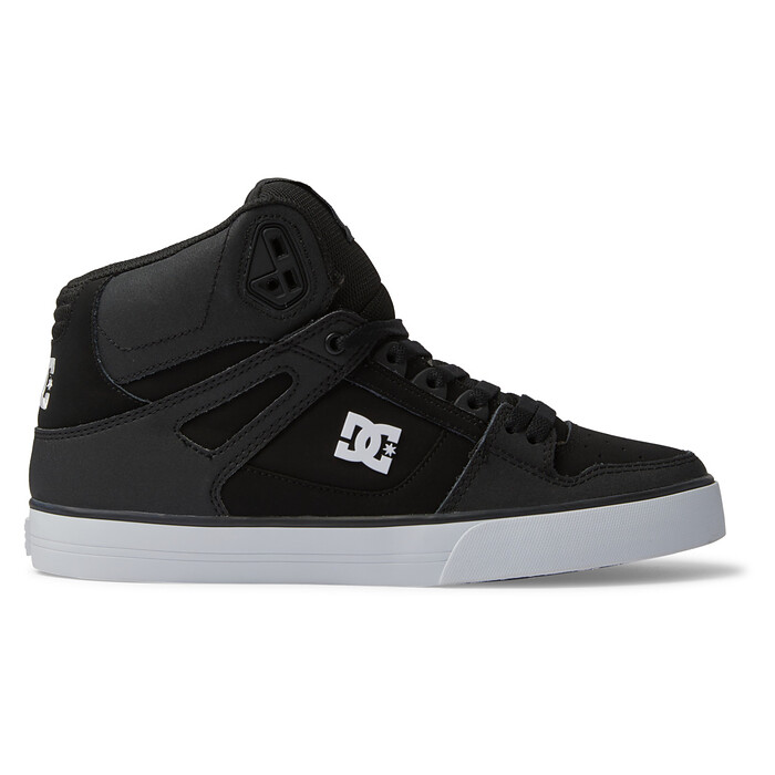 DC Shoes Men's Pure High-Top Shoes Black/Black/White - ADYS400043-BLW