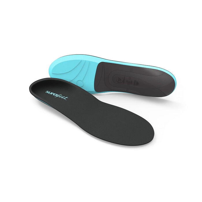 Superfeet Unisex Everyday Comfort Casual Support Insoles (1 pair) Black/Blue - FL2753