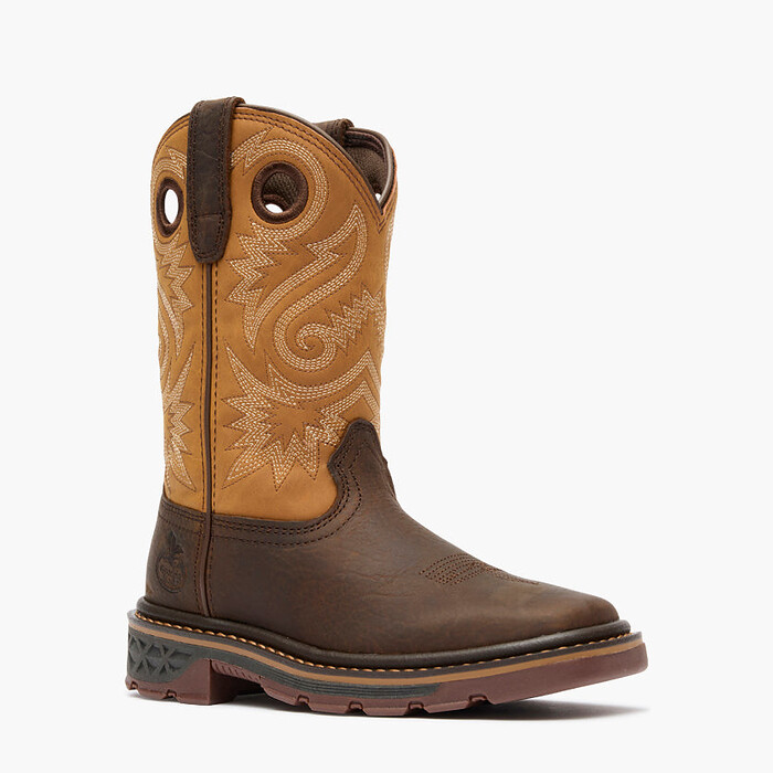 Georgia Boot Unisex Big Kids' Carbo-Tec Flex Pull-On Boot Brown Rust - GB00745Y
