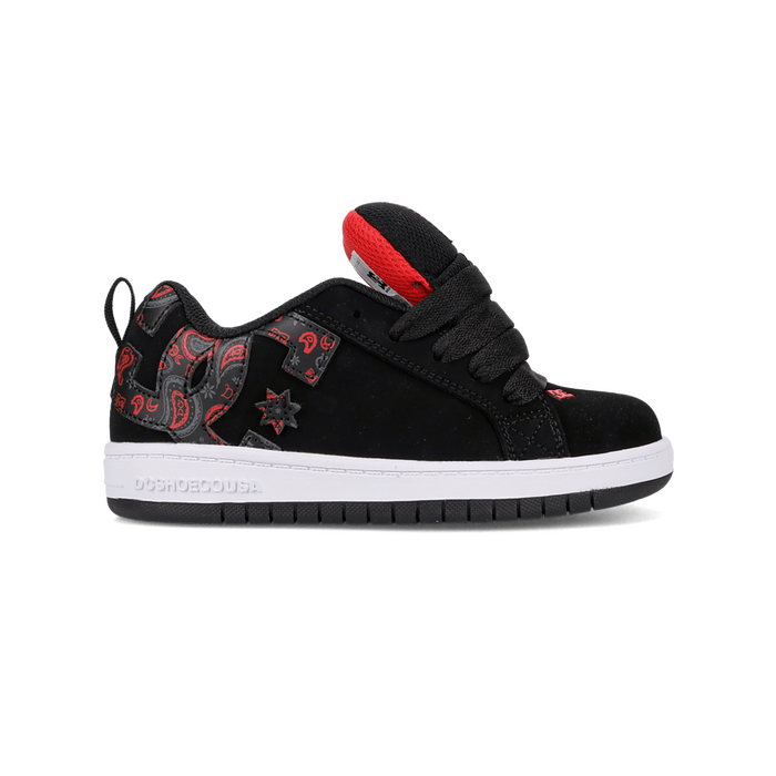 DC Shoes Unisex Kids Court Graffik Skate Shoe Black/Grey/Red - DC01664010-BKGYRD