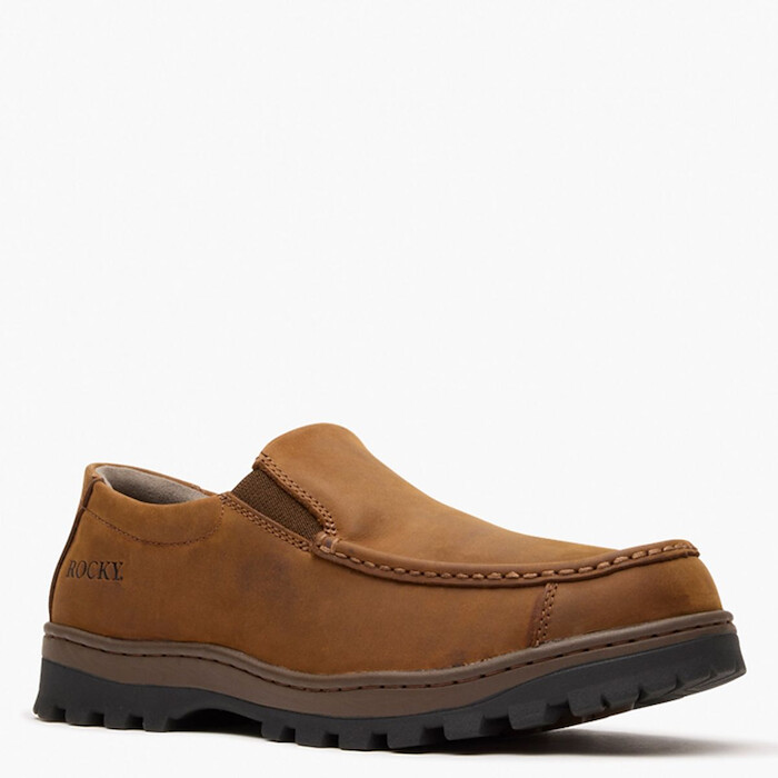 Rocky Men's Outback LTE Moc Toe Loafer Outdoor Shoe Brown - RKS0705
