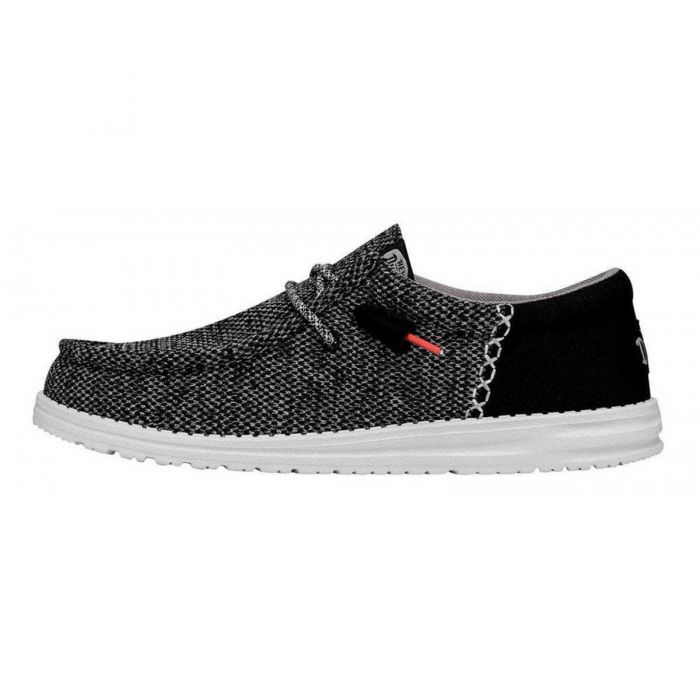 HEY DUDE Shoes Men's Wally Funk Open Mesh Black/White - 40898-066