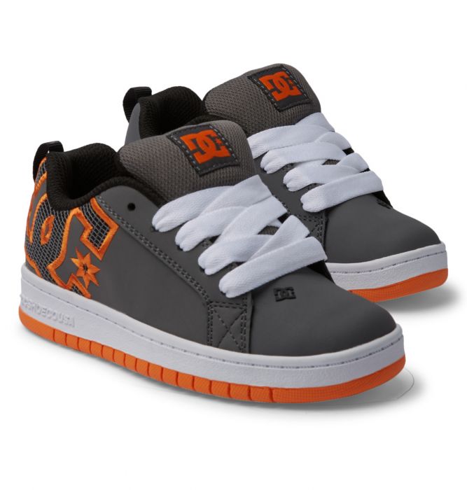 DC Shoes Unisex Kids' Court Graffik Shoes Grey/Orange - ADBS100207-GO6