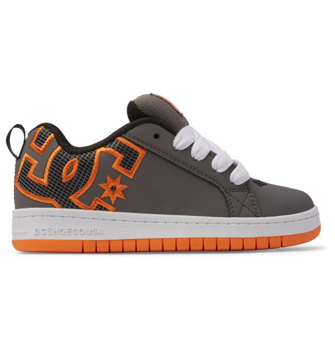 DC Shoes Unisex Kids' Court Graffik Shoes Grey/Orange - ADBS100207-GO6