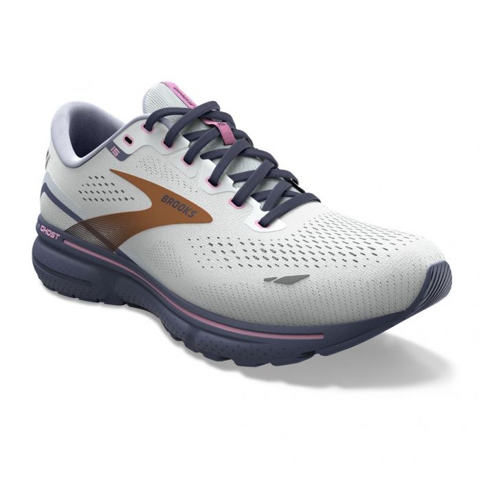 Brooks Women's Ghost 15 Running Shoe Spa Blue/Neo Pink/Copper