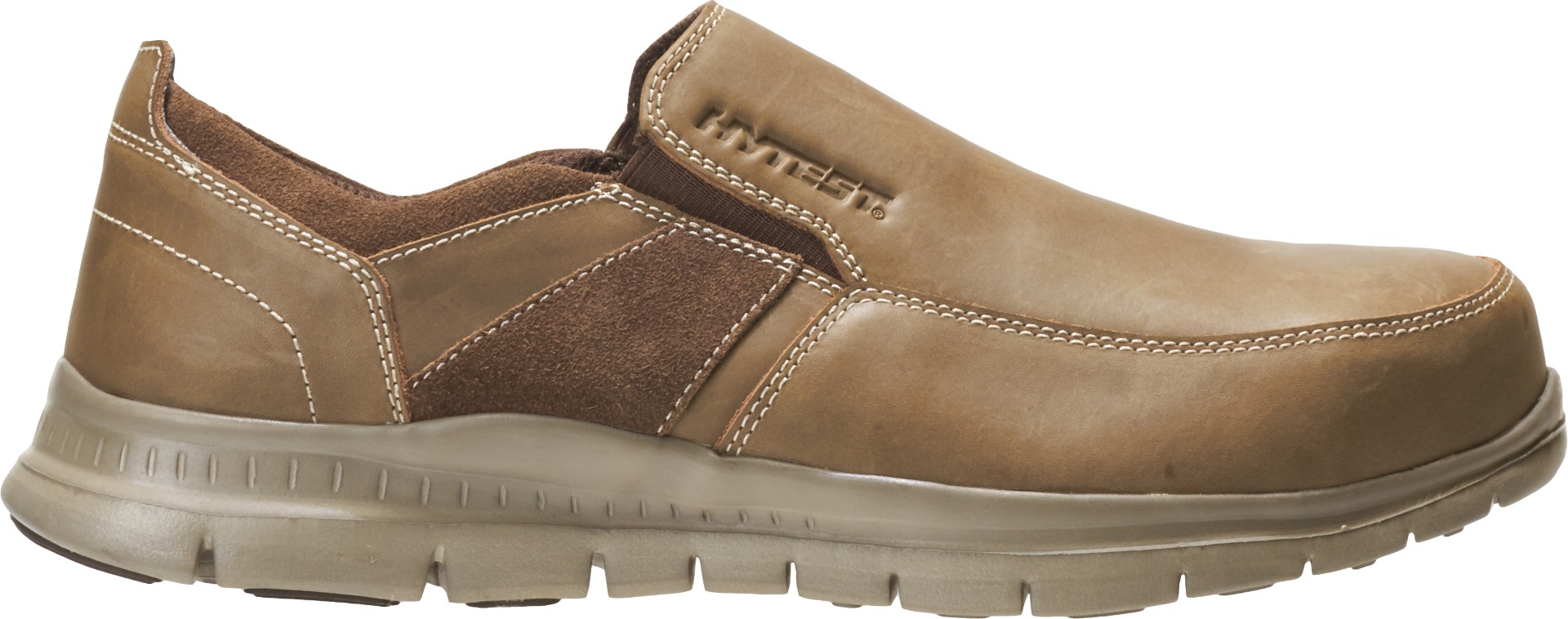 HYTEST Men's Porter Steel Toe Slip On Brown Work Shoe - K10181
