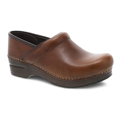 Dansko Women's Professional Clog Tan Tumbled Pull Up Leather - 306157878