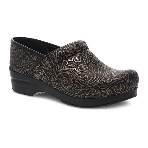 Dansko Women's Professional Clog Black Antique Tooled Leather - 906820202