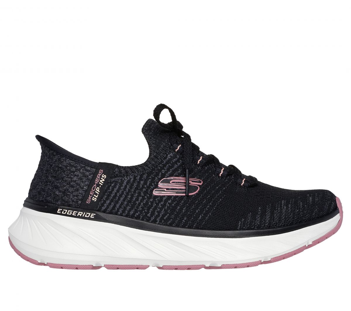 Skechers Women's Slip-Ins: Relaxed Fit Edgeride - Impression Black/Pink - 150470 main product image