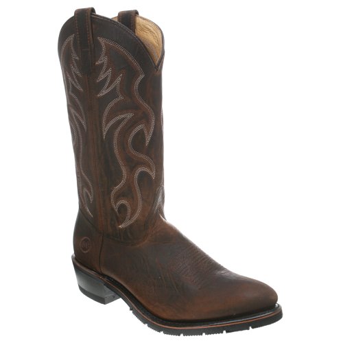 Pre-owned Double-h Boots Mens 12 In Ag7 Work Western, Brown
