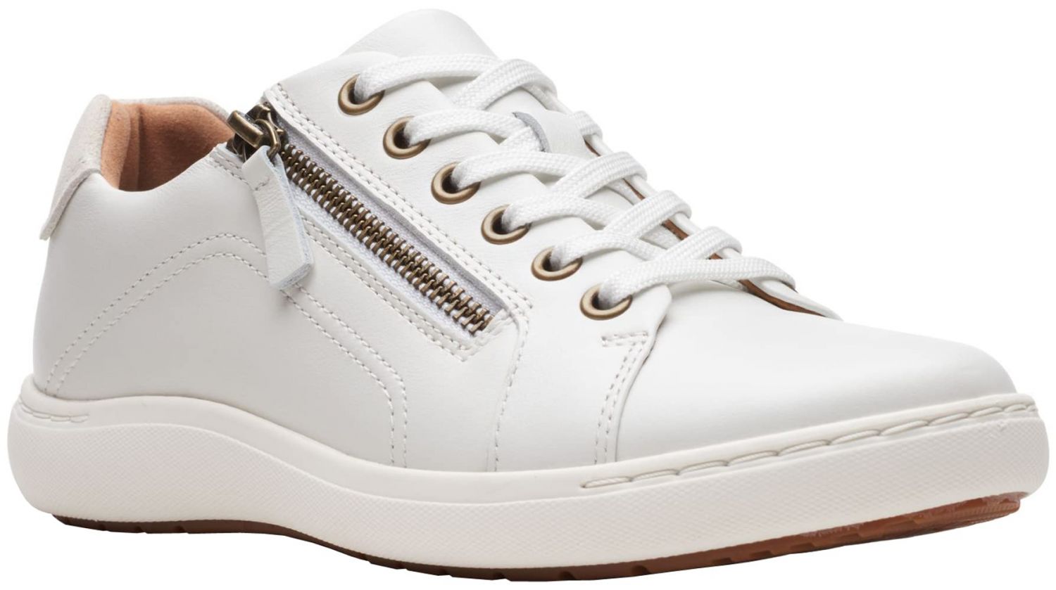 Clarks Women's Nalle Lace Sneaker White Leather - 26165001, White Leather - Bild 9 von 9