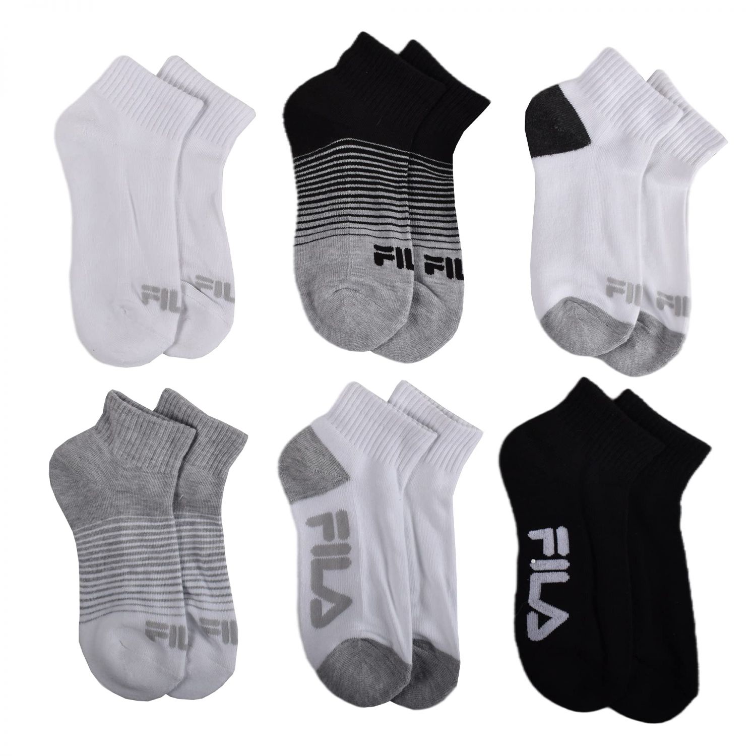 Fila womens Half Cushioned Quarter Socks, Multicolor, One Size US, Multicolor - Bild 3 von 4