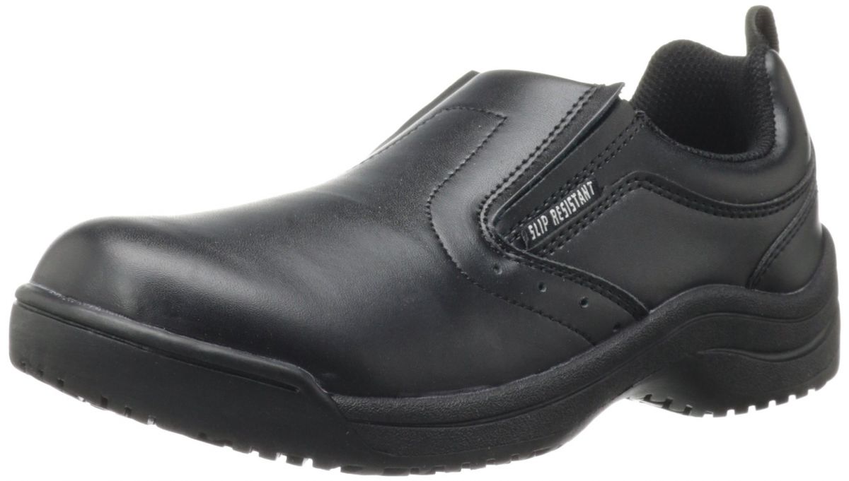 Skidbuster Womens Slip Resistant Slip On M Black Action Leather Shoes 5 ...