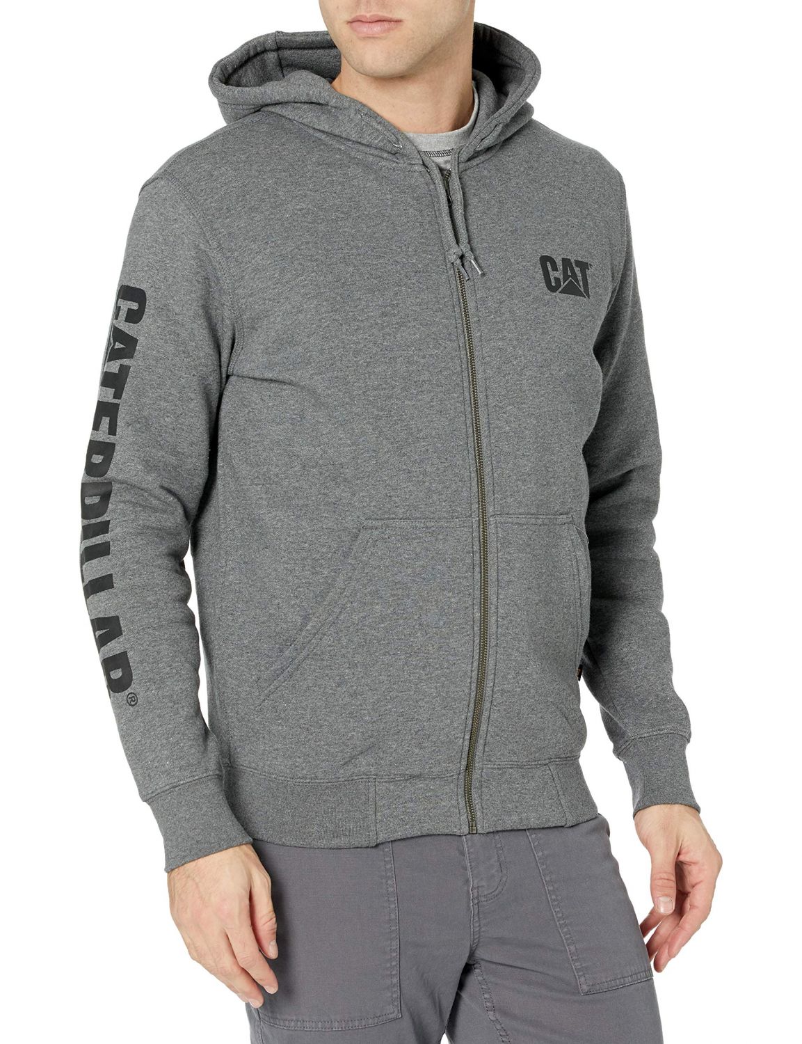 Caterpillar Workwear Men's Full Zip Hoodie Heather Gray - W10840-004 Color HEATH - Picture 1 of 4