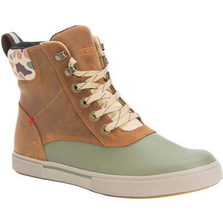 Pre-owned Xtratuf Men's 6" Leather Lace Ankle Deck Boot Tan/green - Lal-700, Cathay Spice/ In Multicolor