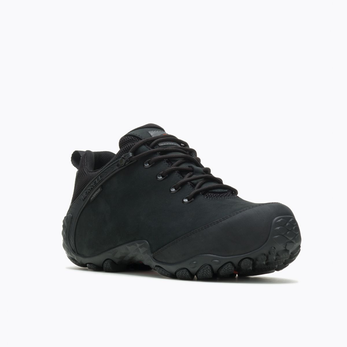 Pre-owned Merrell Work Men's Chameleon Flux Leather Carbon Fiber Toe Waterproof Work Shoe In Cf/black