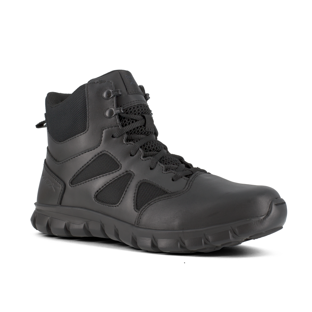 Pre-owned Reebok Work Men's 6" Sublite Cushion Tactical Soft Toe Boot With Side Zipper Bla In Black